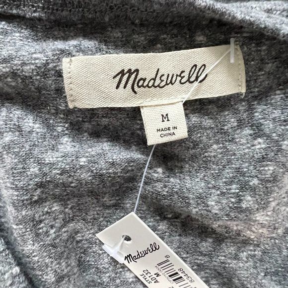 NWT MADEWELL Grey Cross Body Long Sleeve‎ Bodysuit (M) - Picture 7 of 9